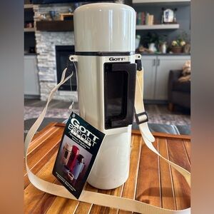 Vtg Gott Escort Extra Stainless Steel Lined Tan Vacuum Thermos Bottle Travel Mug